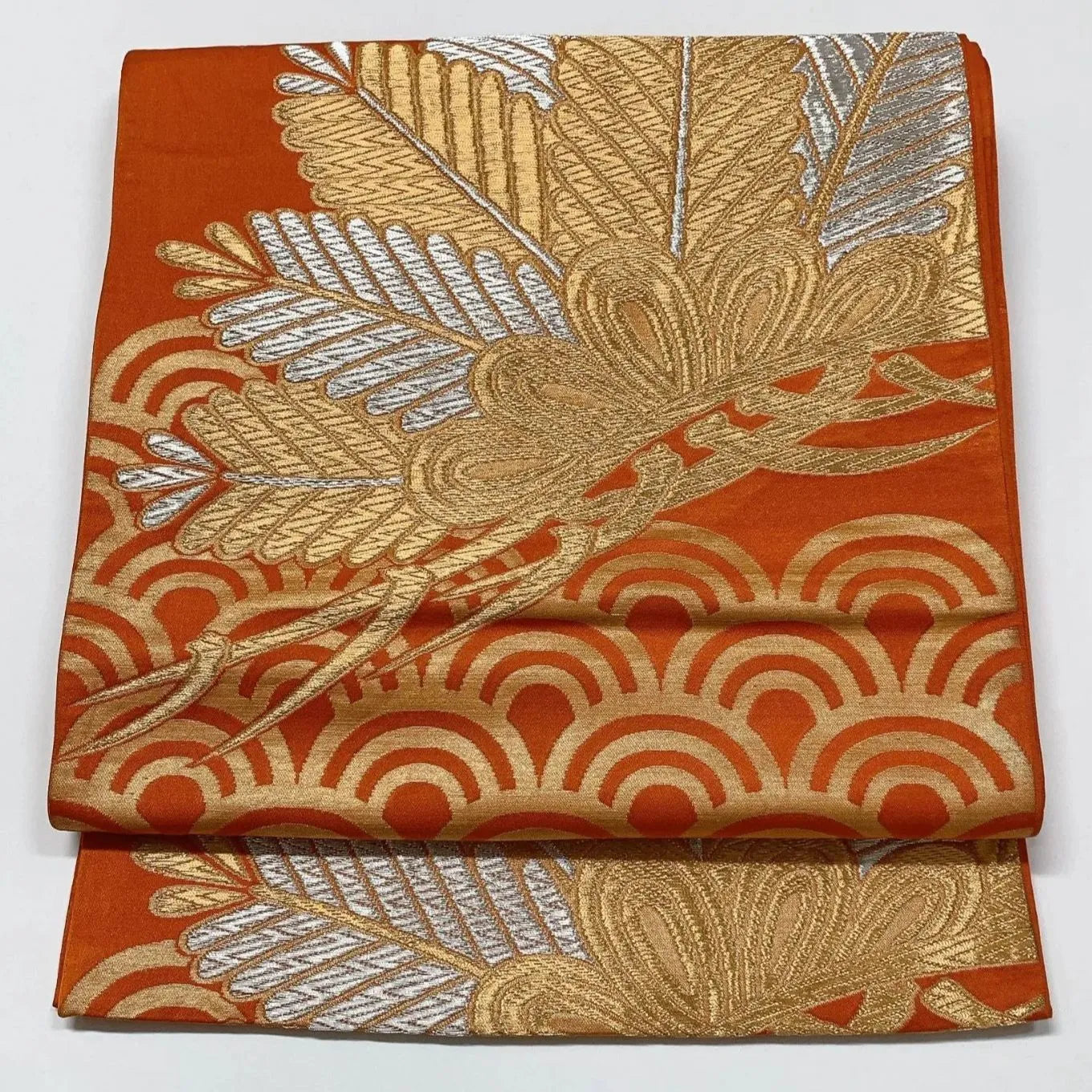 6621# Japanese Vintage Fukuro Obi Belt Kimono Fabric Silk Traditional
