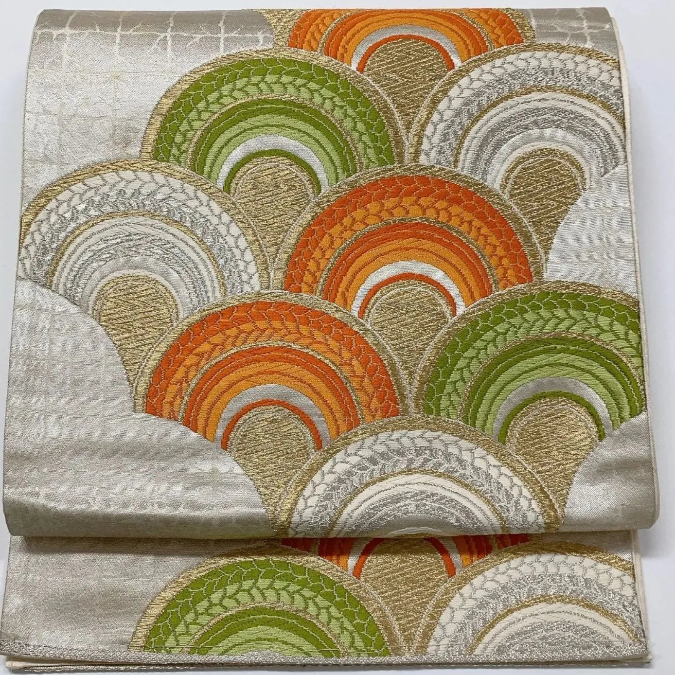 6624# Japanese Vintage Fukuro Obi Belt Kimono Fabric Silk Traditional Embroidery