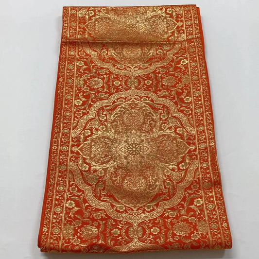6625# Japanese Vintage Fukuro Obi Belt Kimono Fabric Silk Traditional