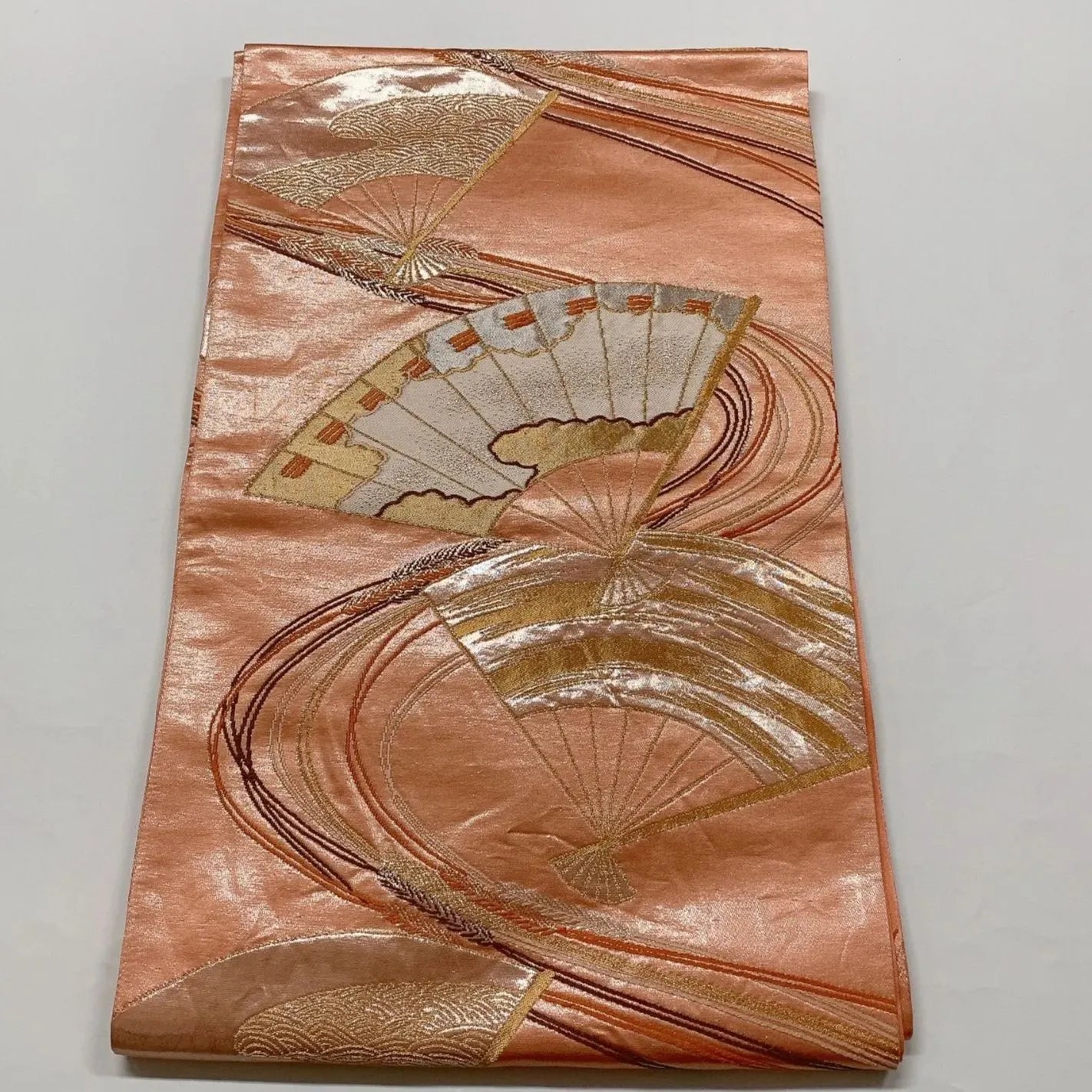 6626# Japanese Vintage Fukuro Obi Belt Kimono Fabric Silk Traditional