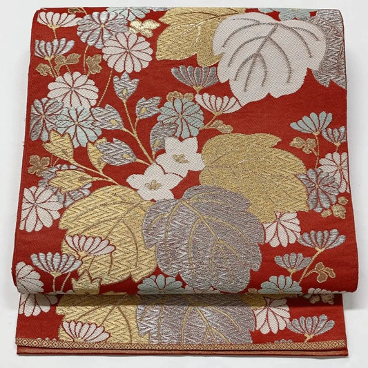 6628# Japanese Vintage Fukuro Obi Belt Kimono Fabric Silk Traditional