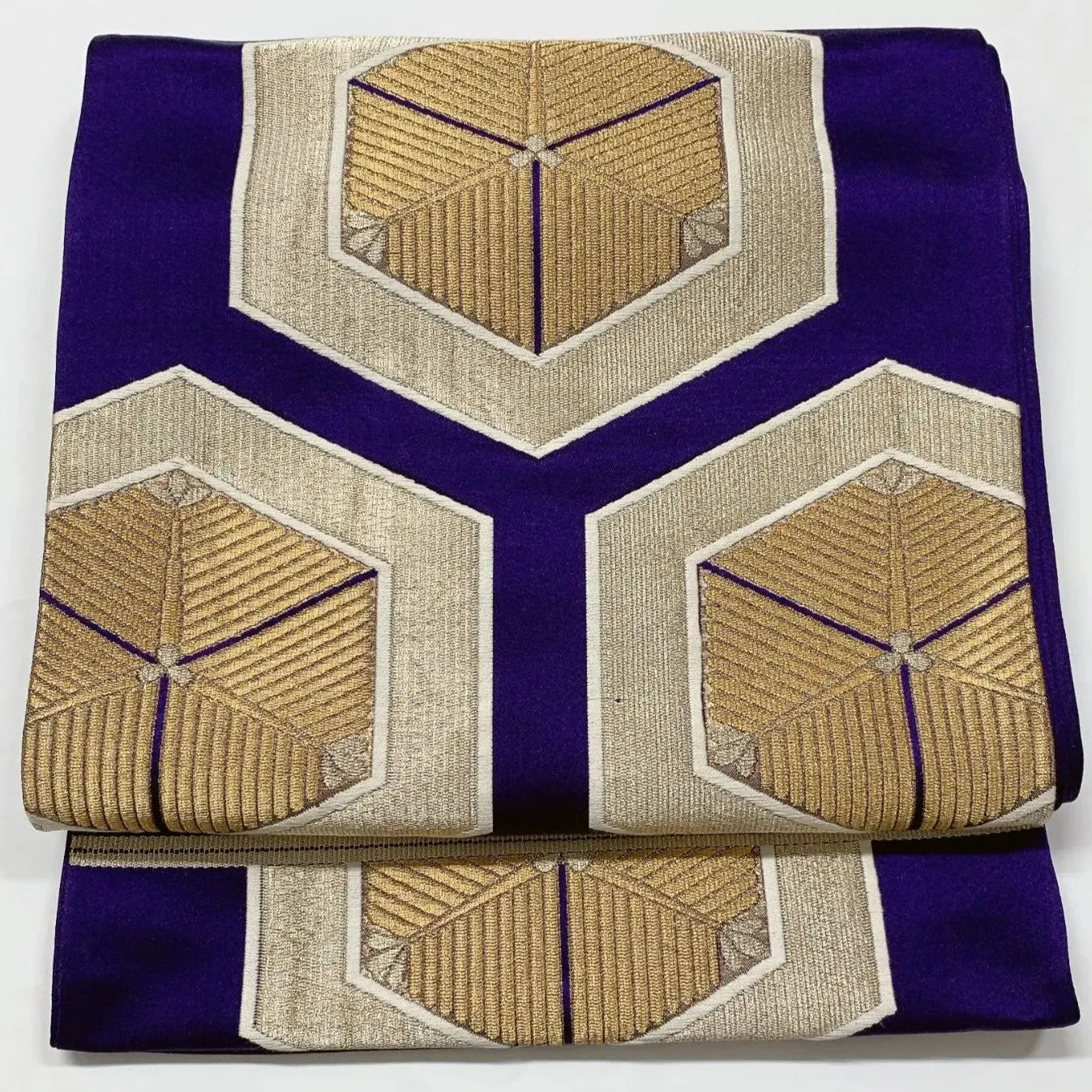 6629# Japanese Vintage Fukuro Obi Belt Kimono Fabric Silk Traditional