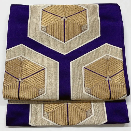 6629# Japanese Vintage Fukuro Obi Belt Kimono Fabric Silk Traditional