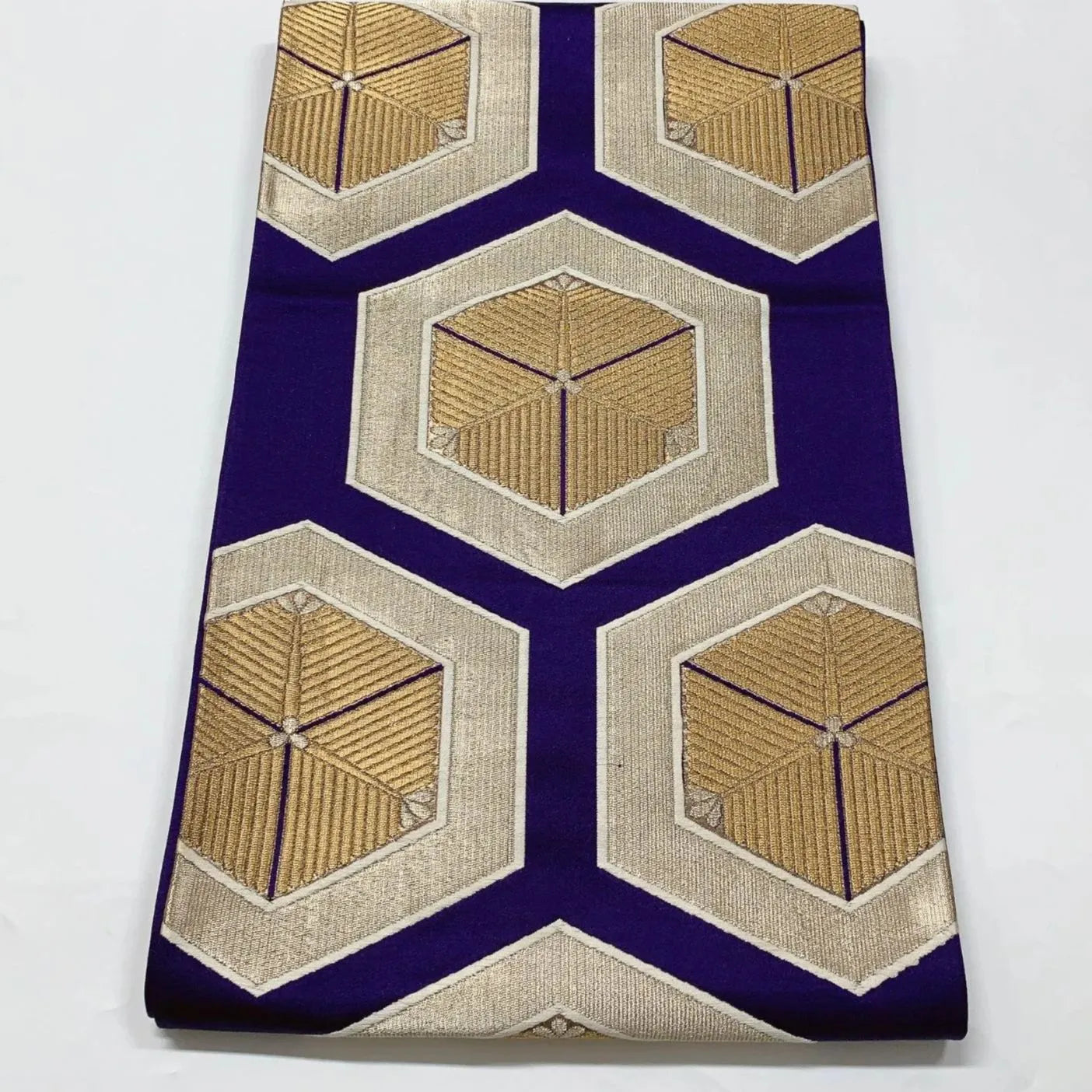 6629# Japanese Vintage Fukuro Obi Belt Kimono Fabric Silk Traditional