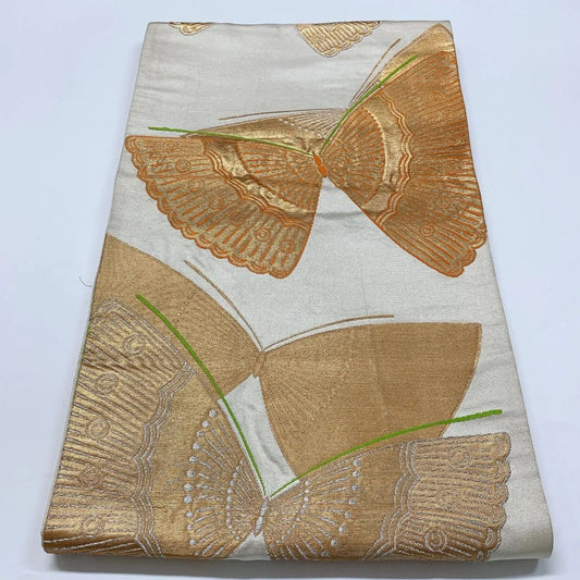 6640# Japanese Vintage Fukuro Obi Belt Kimono Fabric Silk Traditional
