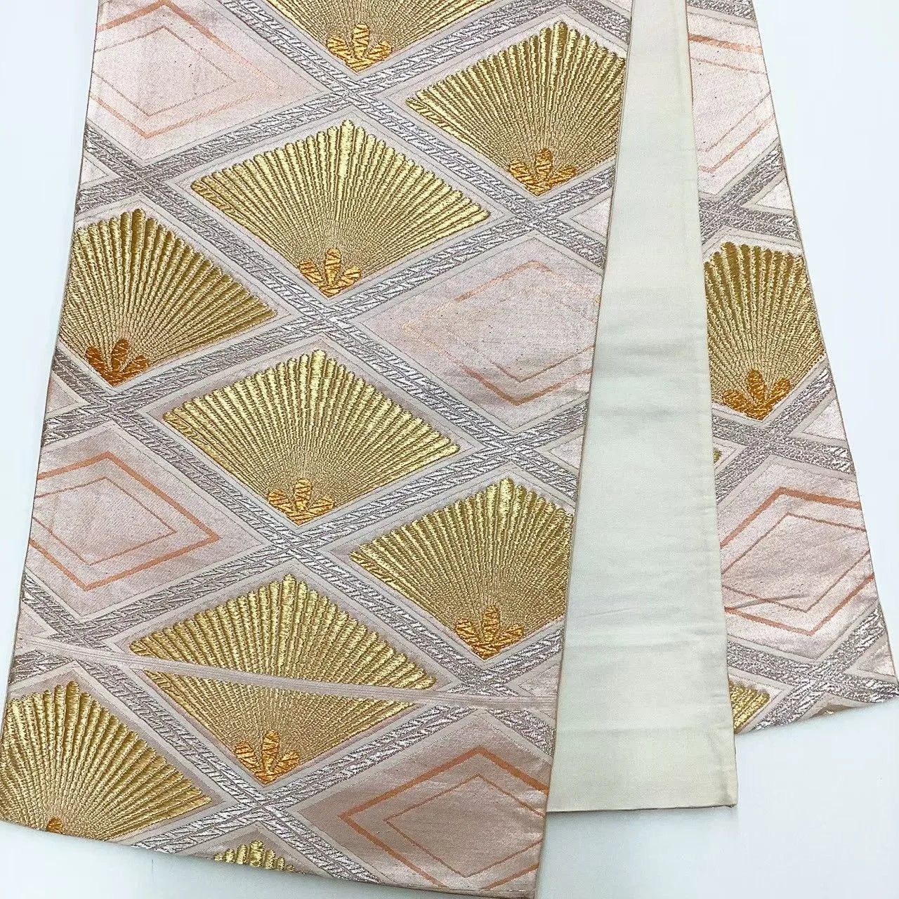 6646# Japanese Vintage Fukuro Obi Belt Kimono Fabric Silk Traditional