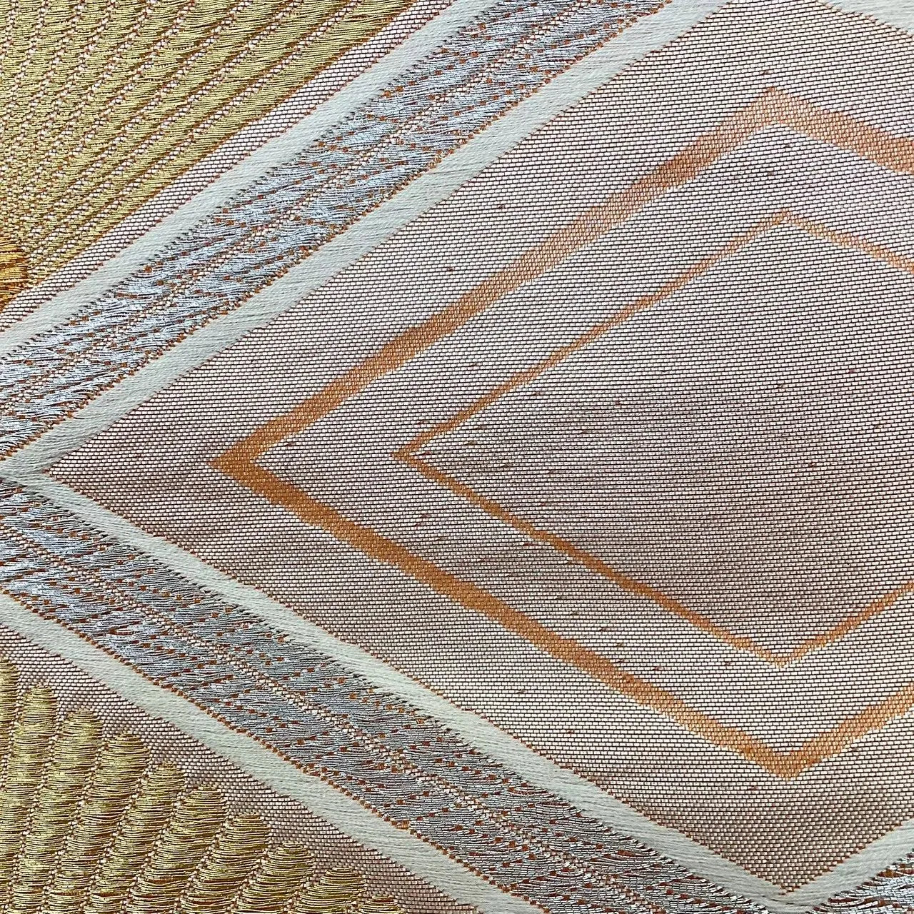 6646# Japanese Vintage Fukuro Obi Belt Kimono Fabric Silk Traditional