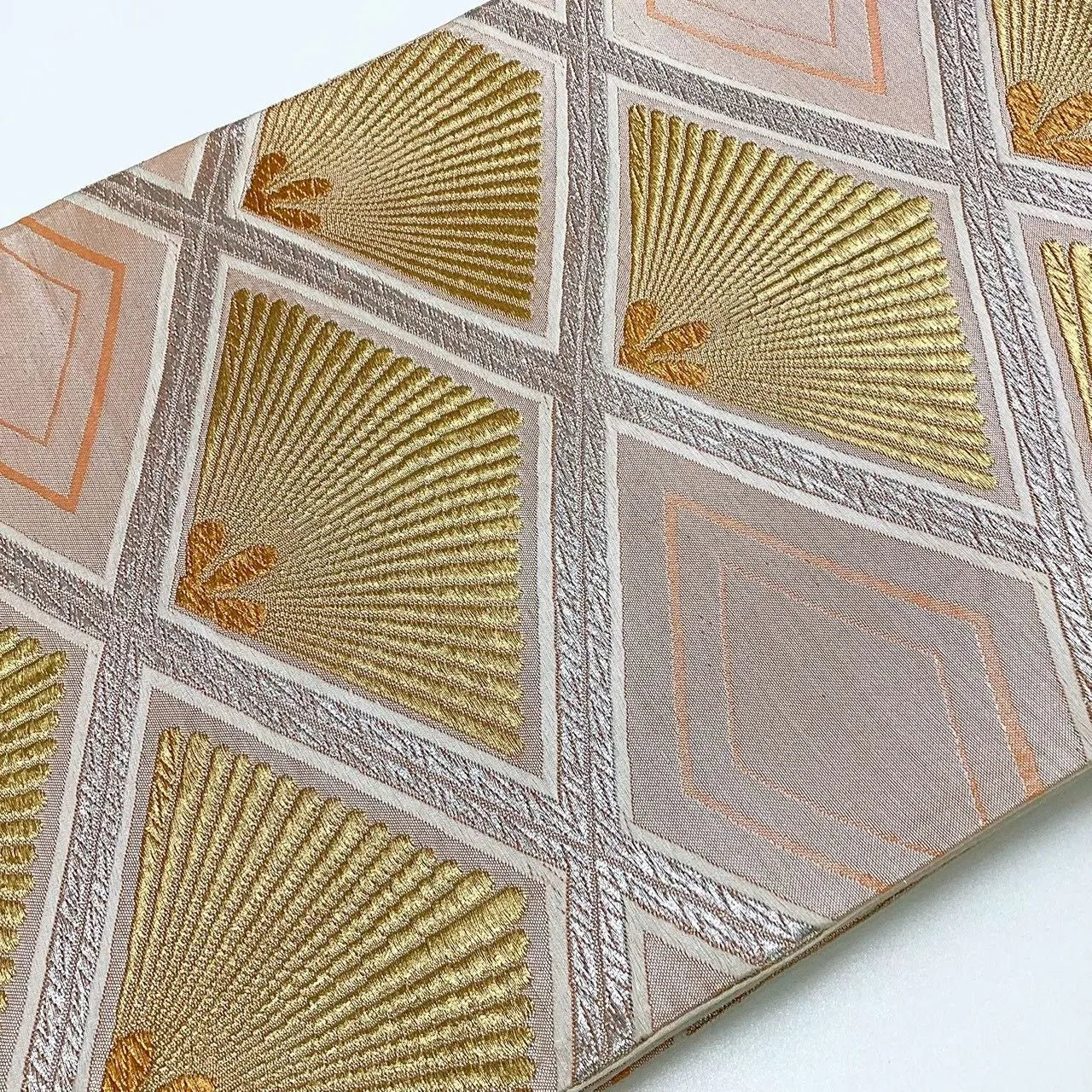 6646# Japanese Vintage Fukuro Obi Belt Kimono Fabric Silk Traditional