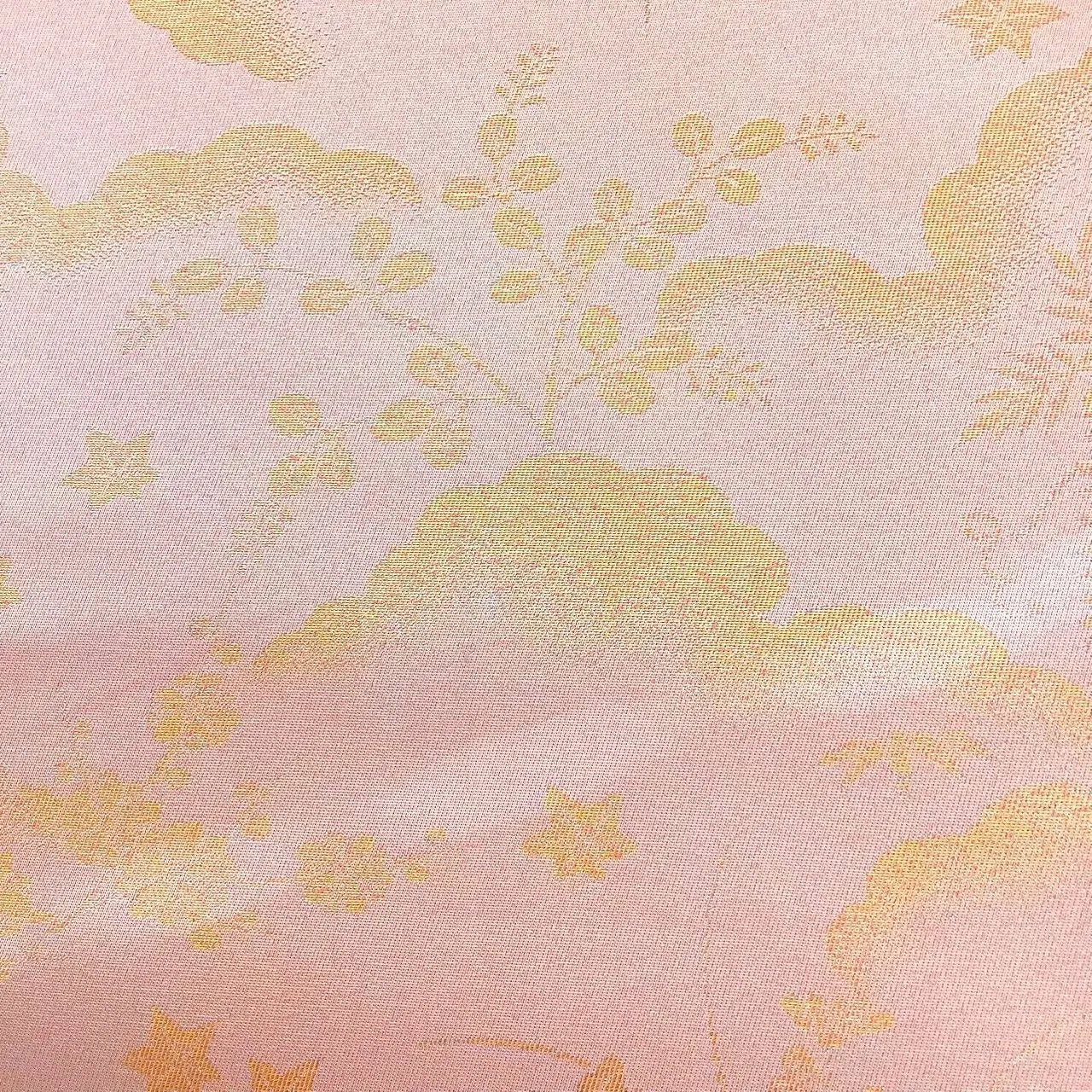 6647# Japanese Vintage Fukuro Obi Belt Kimono Fabric Silk Traditional Embroidery