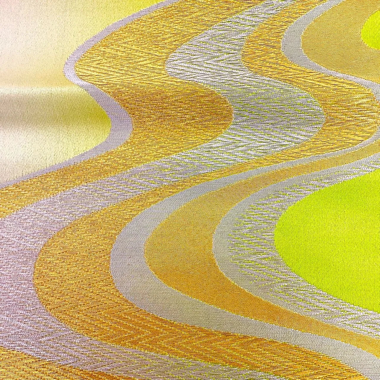 6648# Japanese Vintage Fukuro Obi Belt Kimono Fabric Silk Traditional