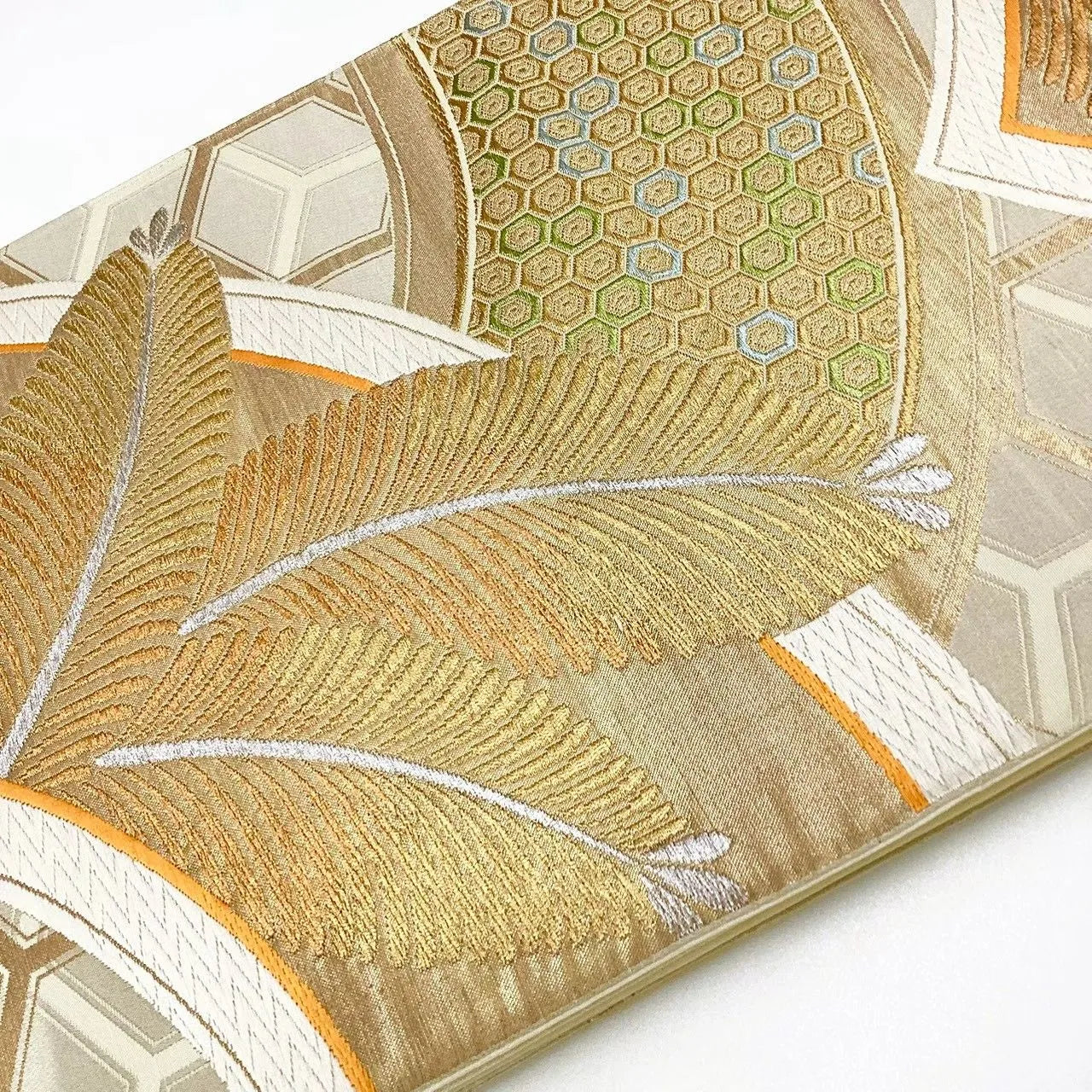 6650# Japanese Vintage Fukuro Obi Belt Kimono Fabric Silk Traditional Untailored