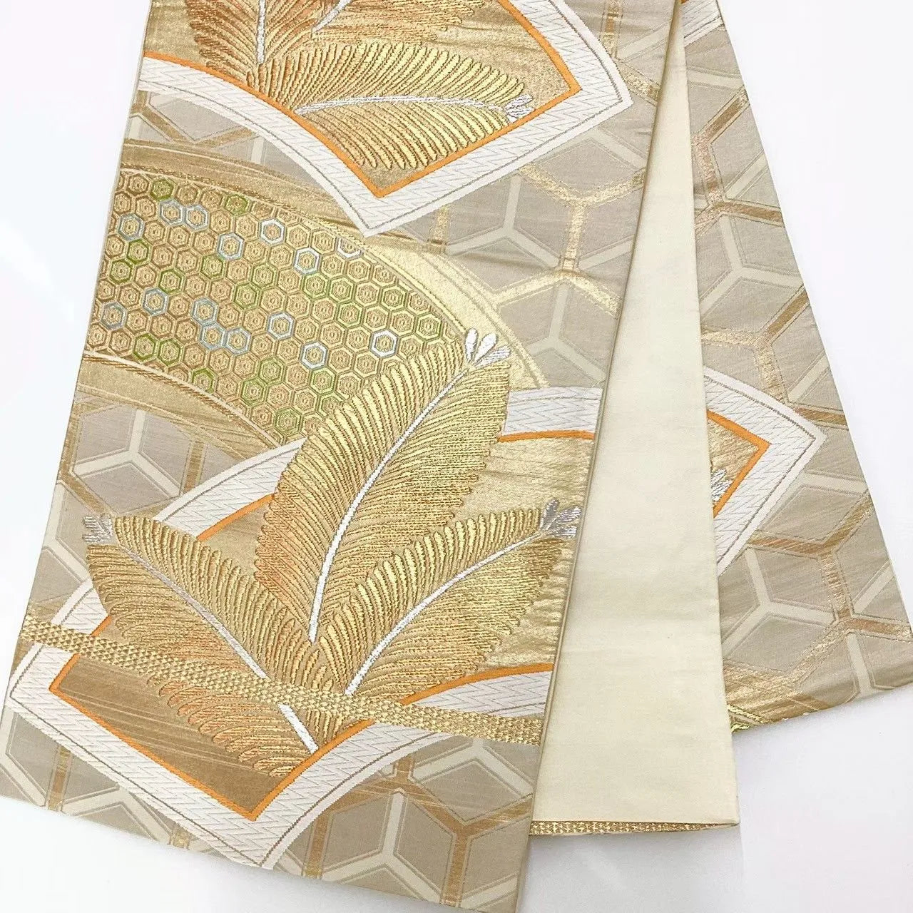 6650# Japanese Vintage Fukuro Obi Belt Kimono Fabric Silk Traditional Untailored