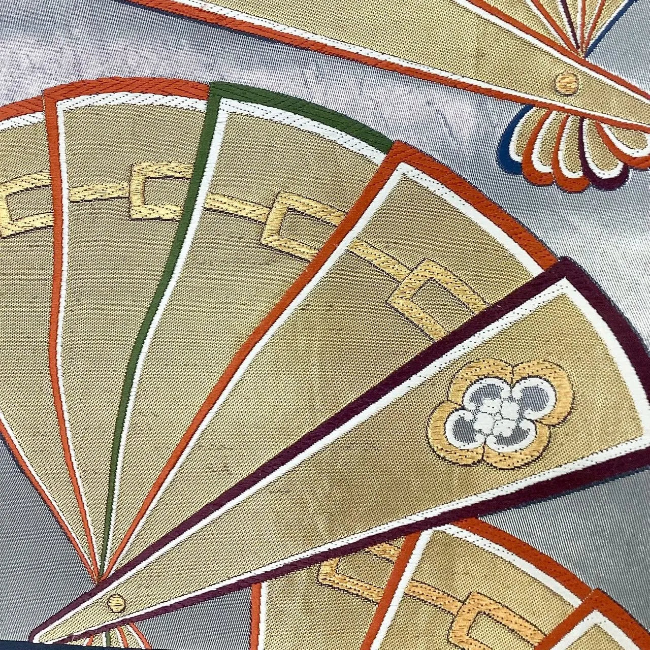 6651# Japanese Vintage Fukuro Obi Belt Kimono Fabric Silk Traditional