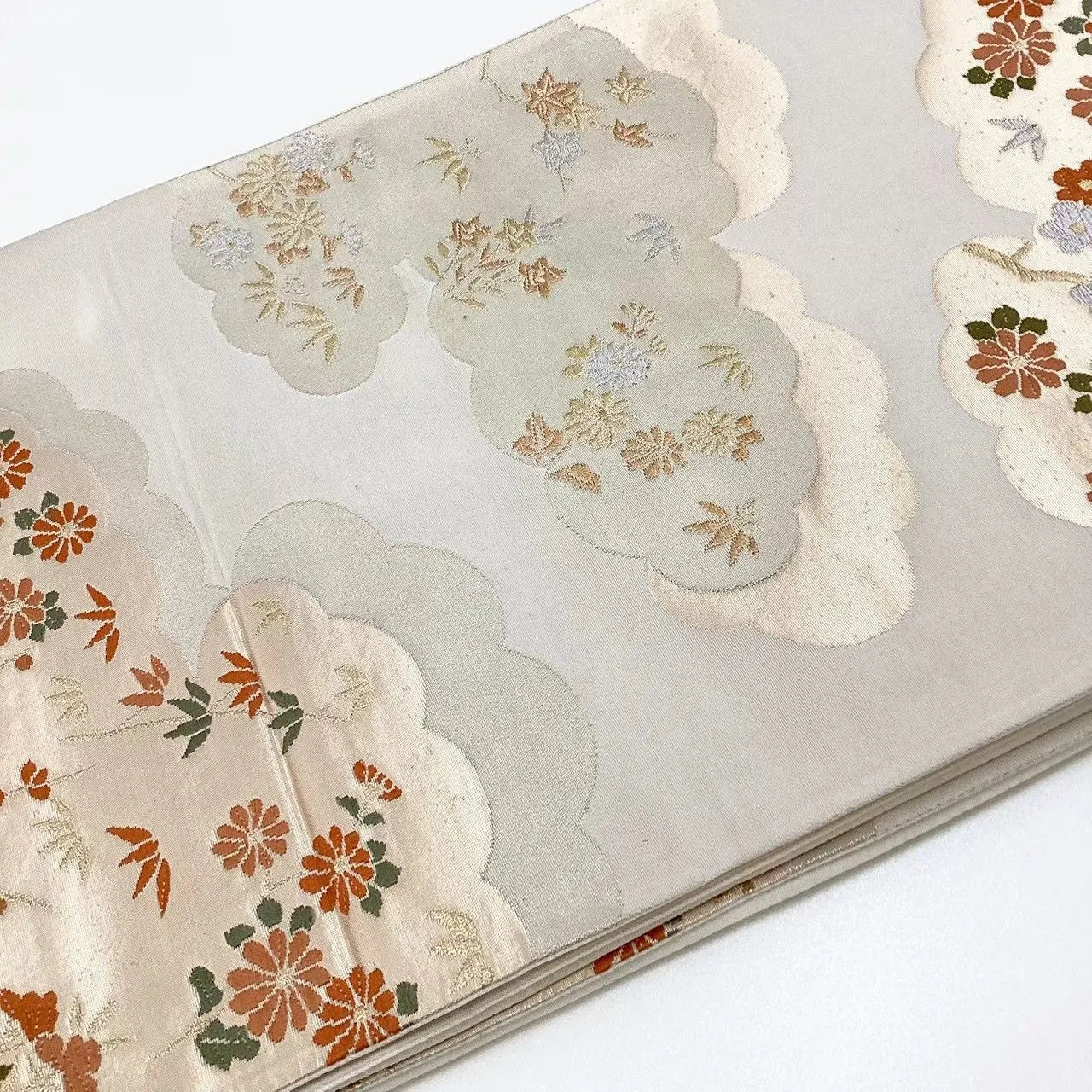 6653# Japanese Vintage Fukuro Obi Belt Kimono Fabric Silk Traditional