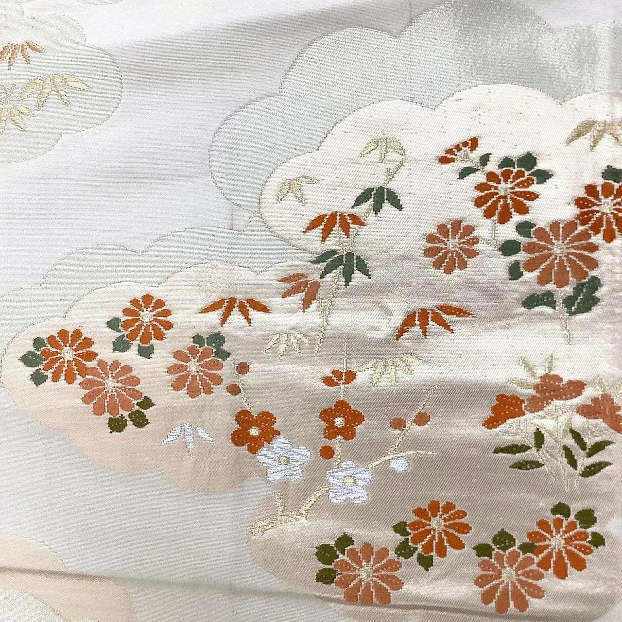 6653# Japanese Vintage Fukuro Obi Belt Kimono Fabric Silk Traditional