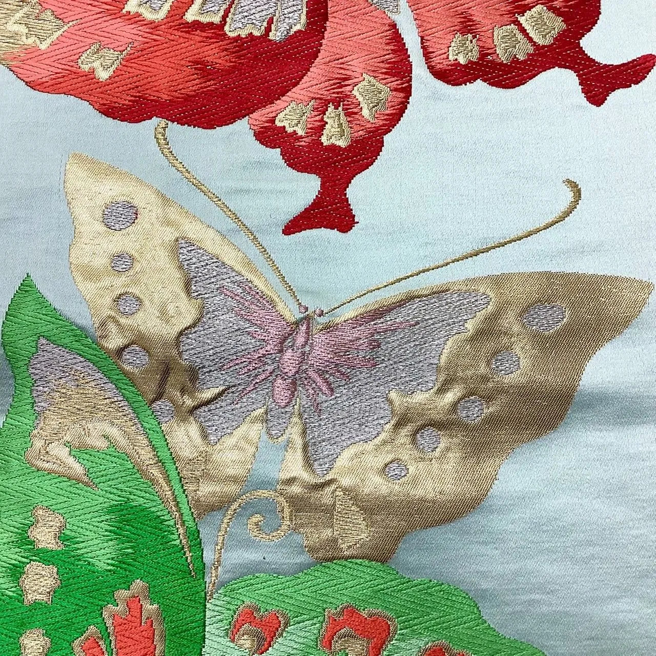 6655# Japanese Vintage Fukuro Obi Belt Kimono Fabric Silk Traditional Untailored