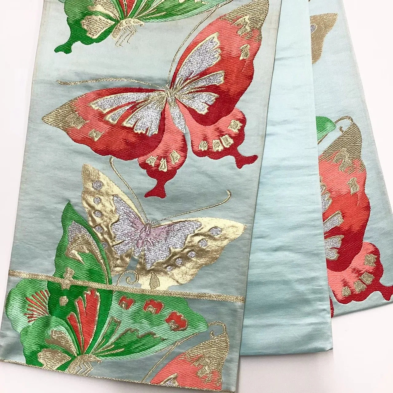 6655# Japanese Vintage Fukuro Obi Belt Kimono Fabric Silk Traditional Untailored