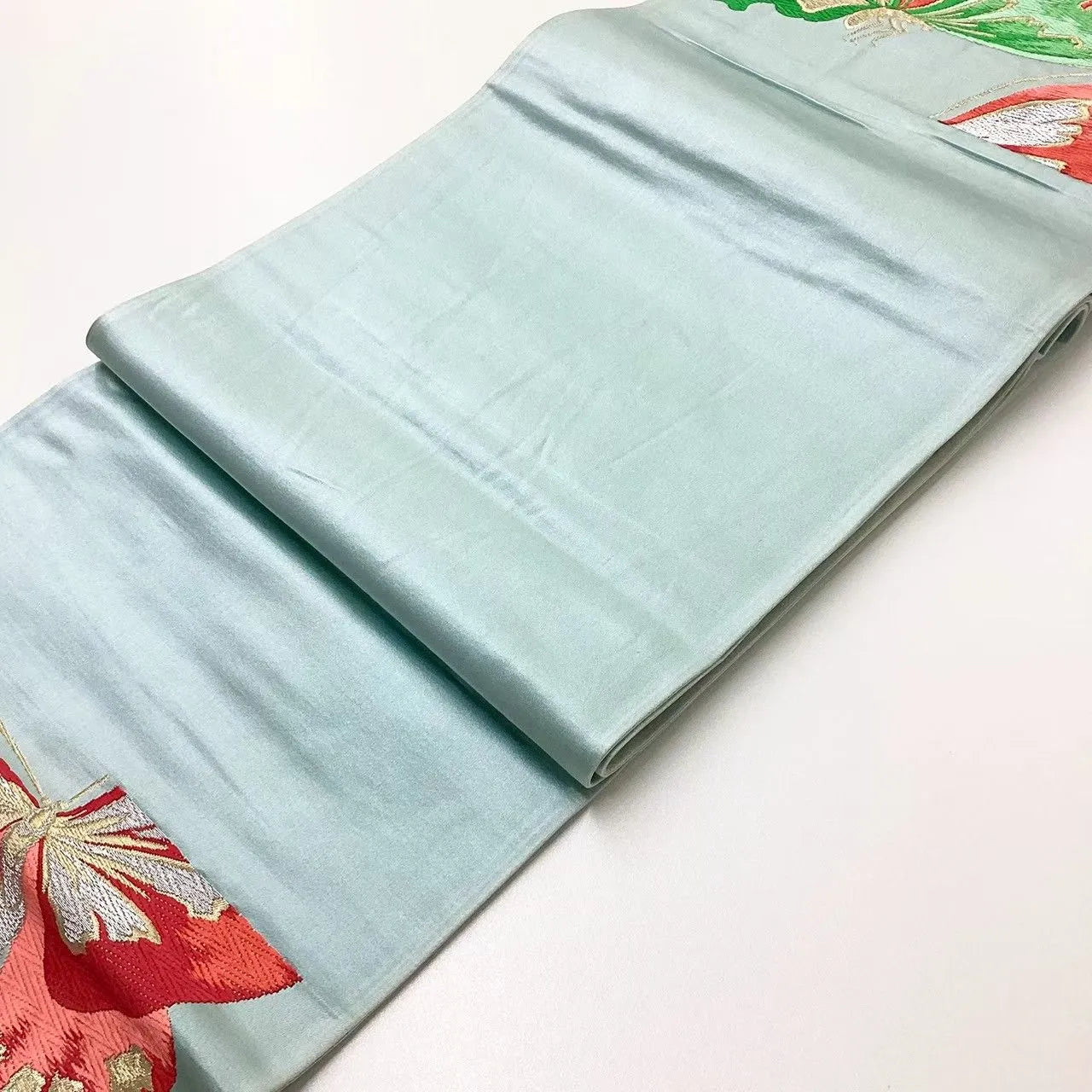 6655# Japanese Vintage Fukuro Obi Belt Kimono Fabric Silk Traditional Untailored