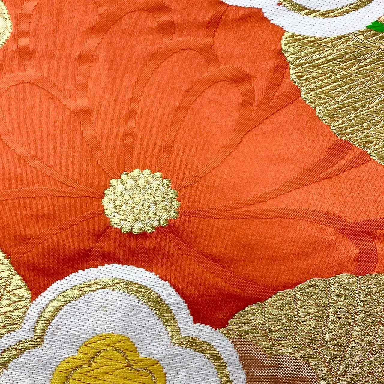 6656# Japanese Vintage Fukuro Obi Belt Kimono Fabric Silk Traditional