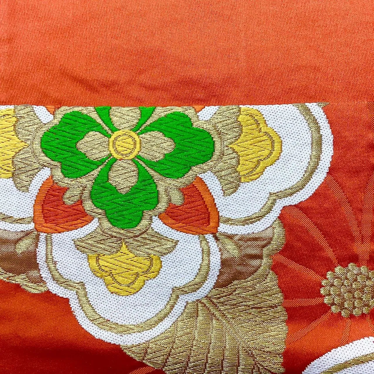 6656# Japanese Vintage Fukuro Obi Belt Kimono Fabric Silk Traditional