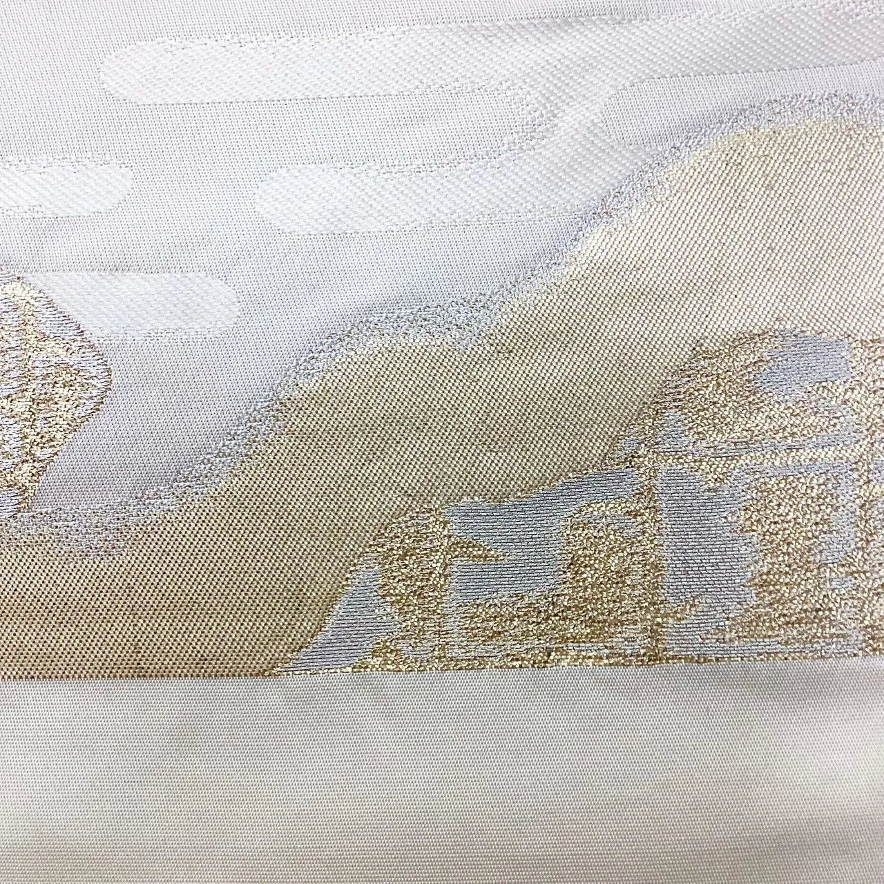 6657# Japanese Vintage Fukuro Obi Belt Kimono Fabric Silk Traditional Gold