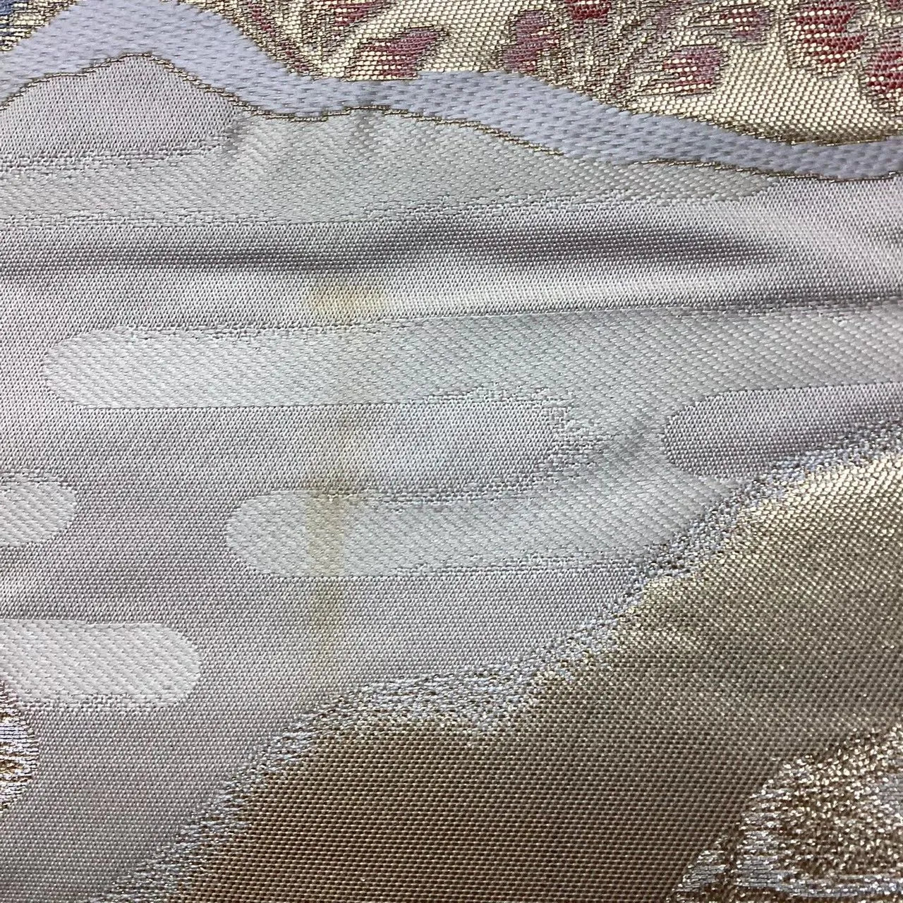 6657# Japanese Vintage Fukuro Obi Belt Kimono Fabric Silk Traditional Gold