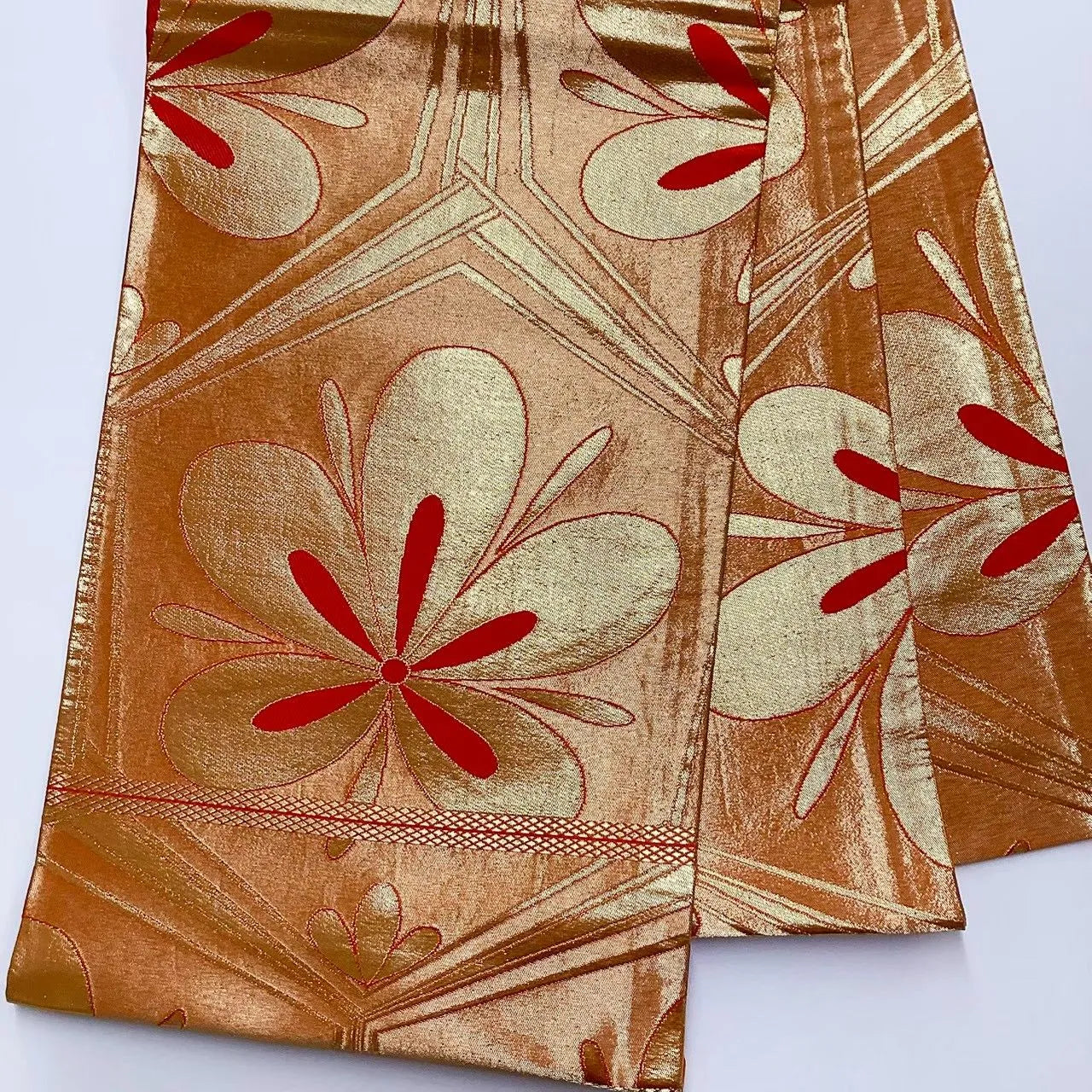 6658# Japanese Vintage Fukuro Obi Belt Kimono Fabric Silk Traditional