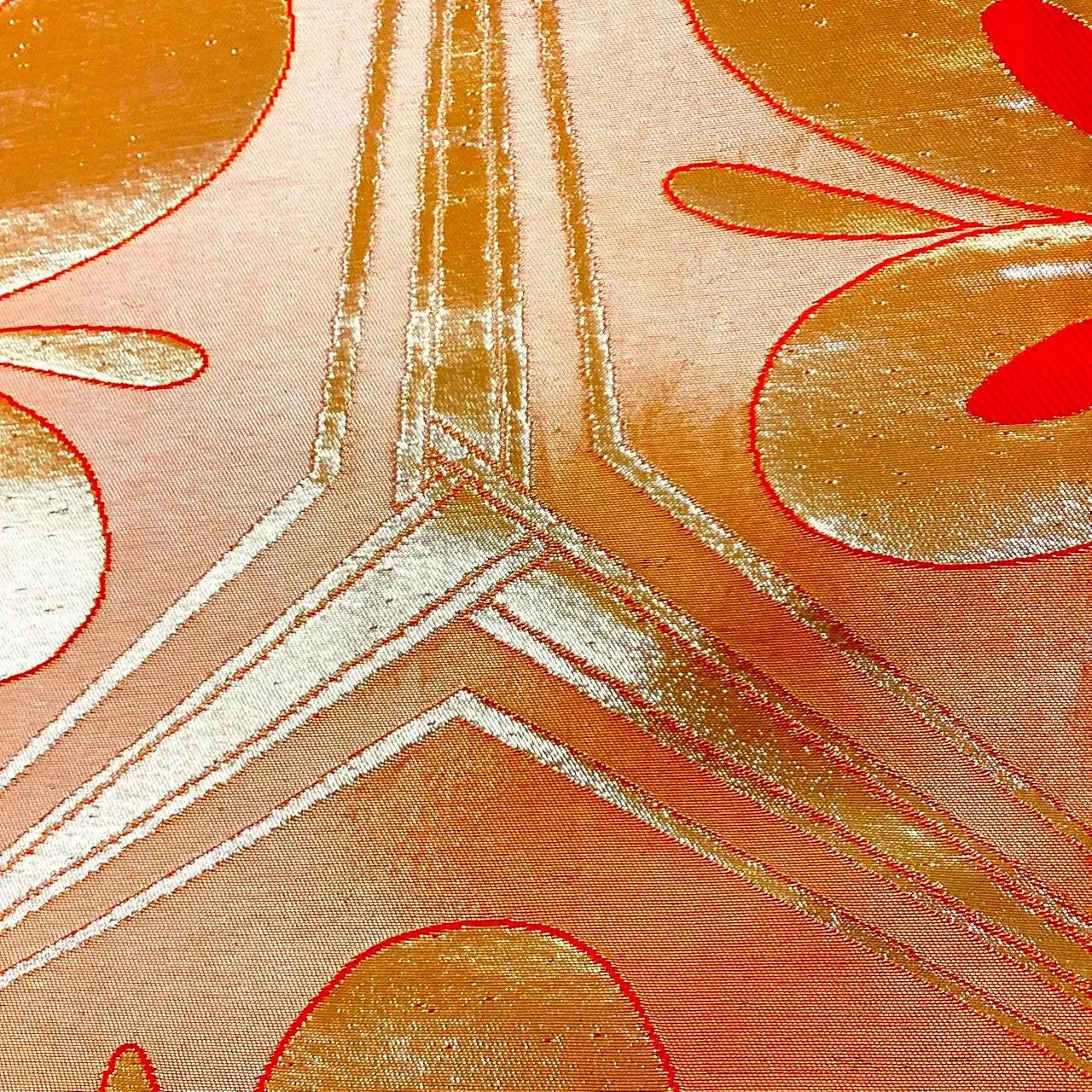 6658# Japanese Vintage Fukuro Obi Belt Kimono Fabric Silk Traditional