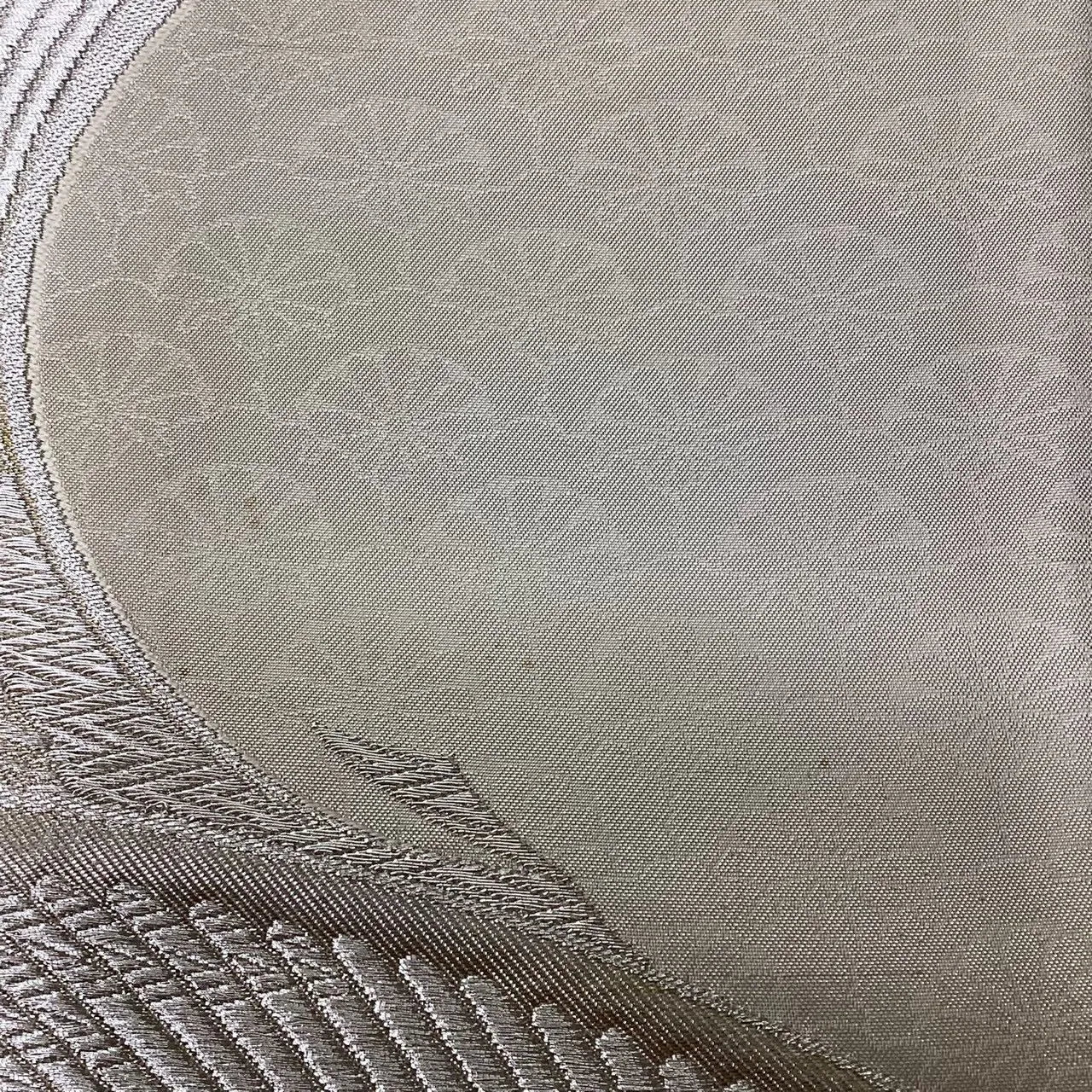 6660# Japanese Vintage Fukuro Obi Belt Kimono Fabric Silk Traditional Silver