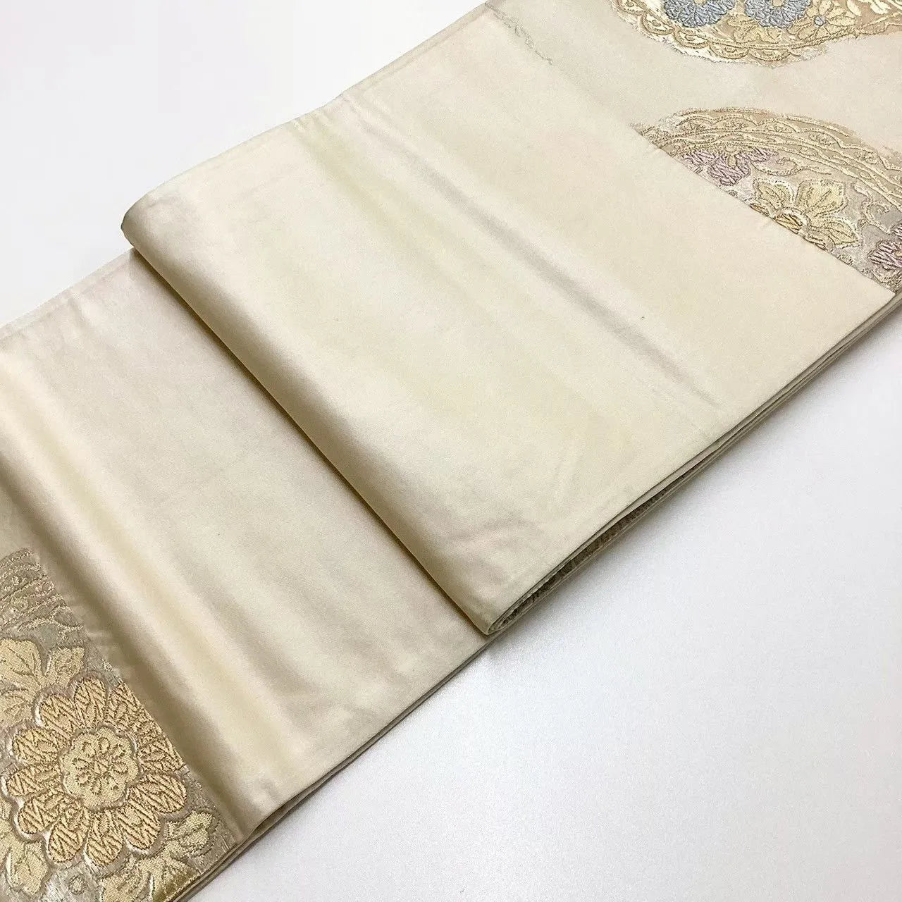 6661# Japanese Vintage Fukuro Obi Belt Kimono Fabric Silk Traditional 　