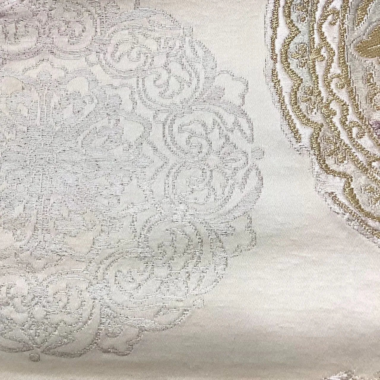 6661# Japanese Vintage Fukuro Obi Belt Kimono Fabric Silk Traditional 　