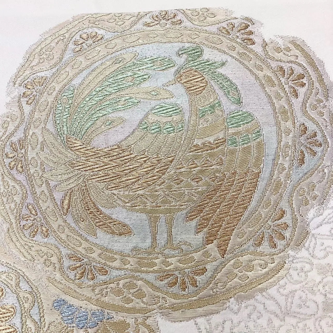 6661# Japanese Vintage Fukuro Obi Belt Kimono Fabric Silk Traditional 　