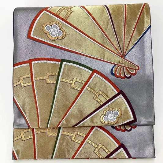 6651# Japanese Vintage Fukuro Obi Belt Kimono Fabric Silk Traditional