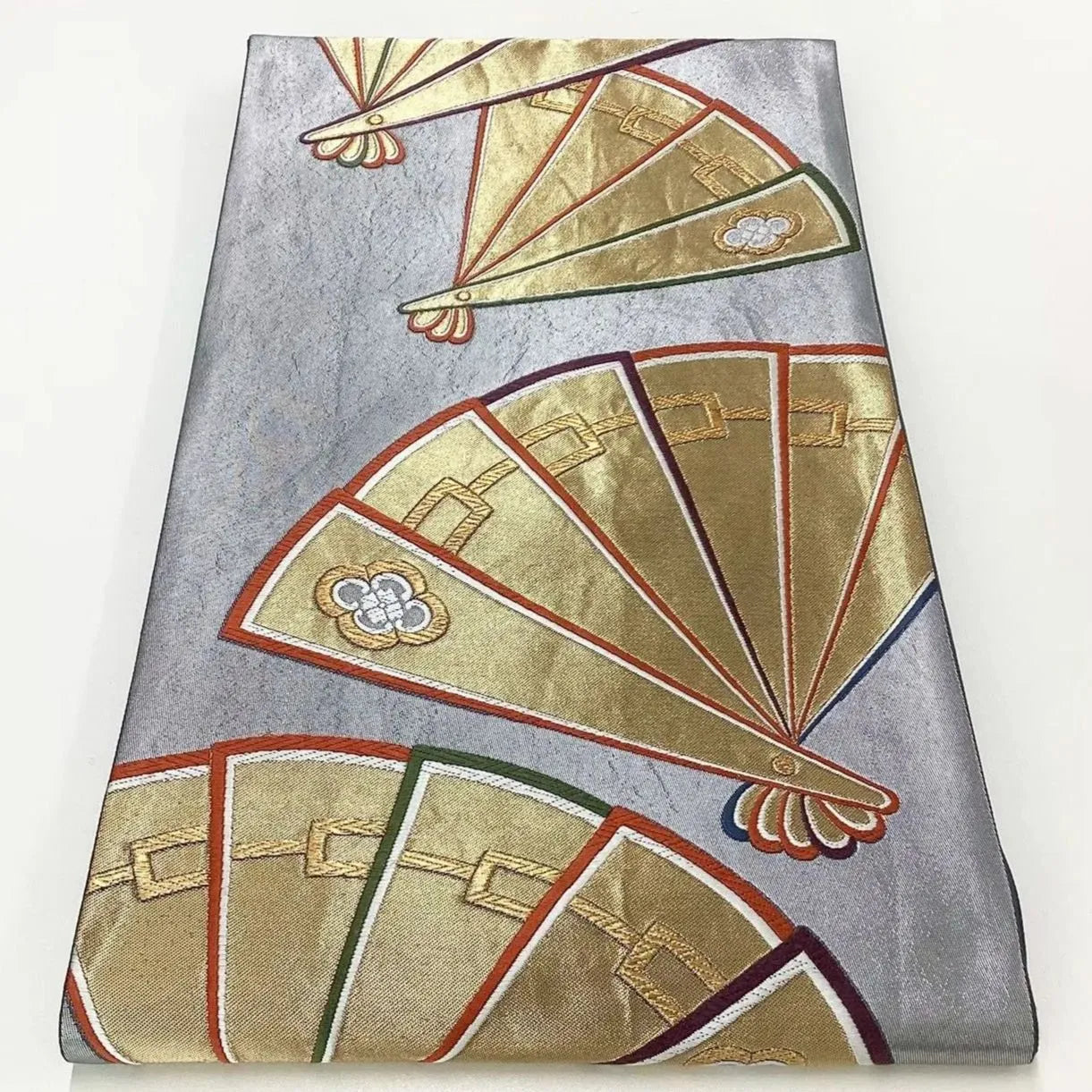 6651# Japanese Vintage Fukuro Obi Belt Kimono Fabric Silk Traditional