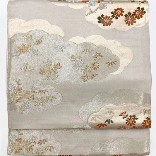 6653# Japanese Vintage Fukuro Obi Belt Kimono Fabric Silk Traditional
