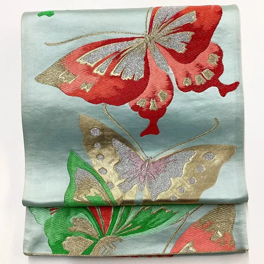 6655# Japanese Vintage Fukuro Obi Belt Kimono Fabric Silk Traditional Untailored