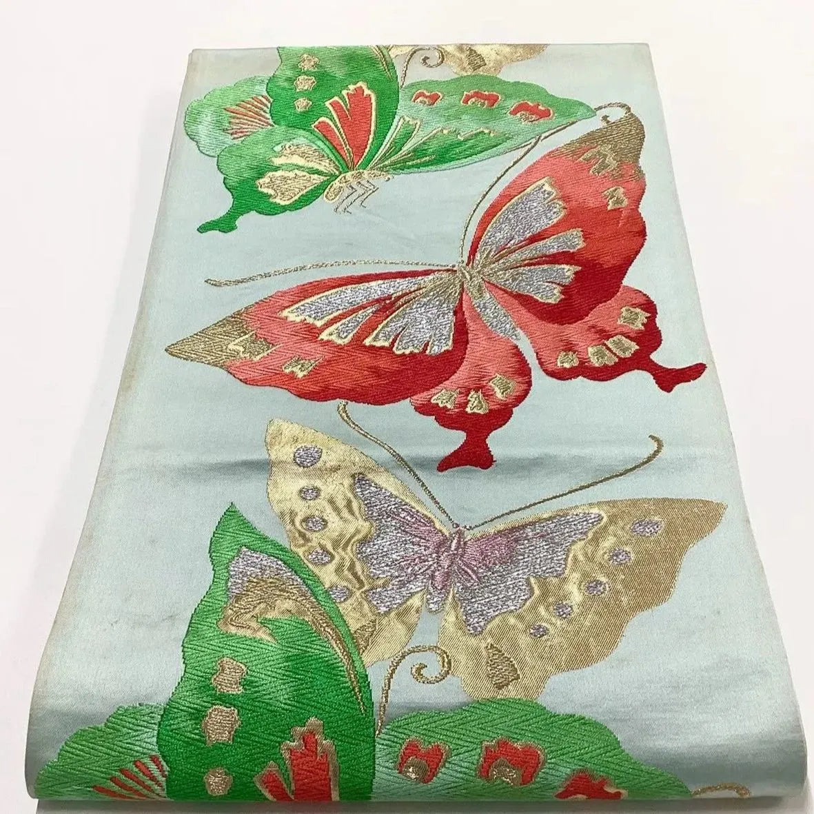 6655# Japanese Vintage Fukuro Obi Belt Kimono Fabric Silk Traditional Untailored