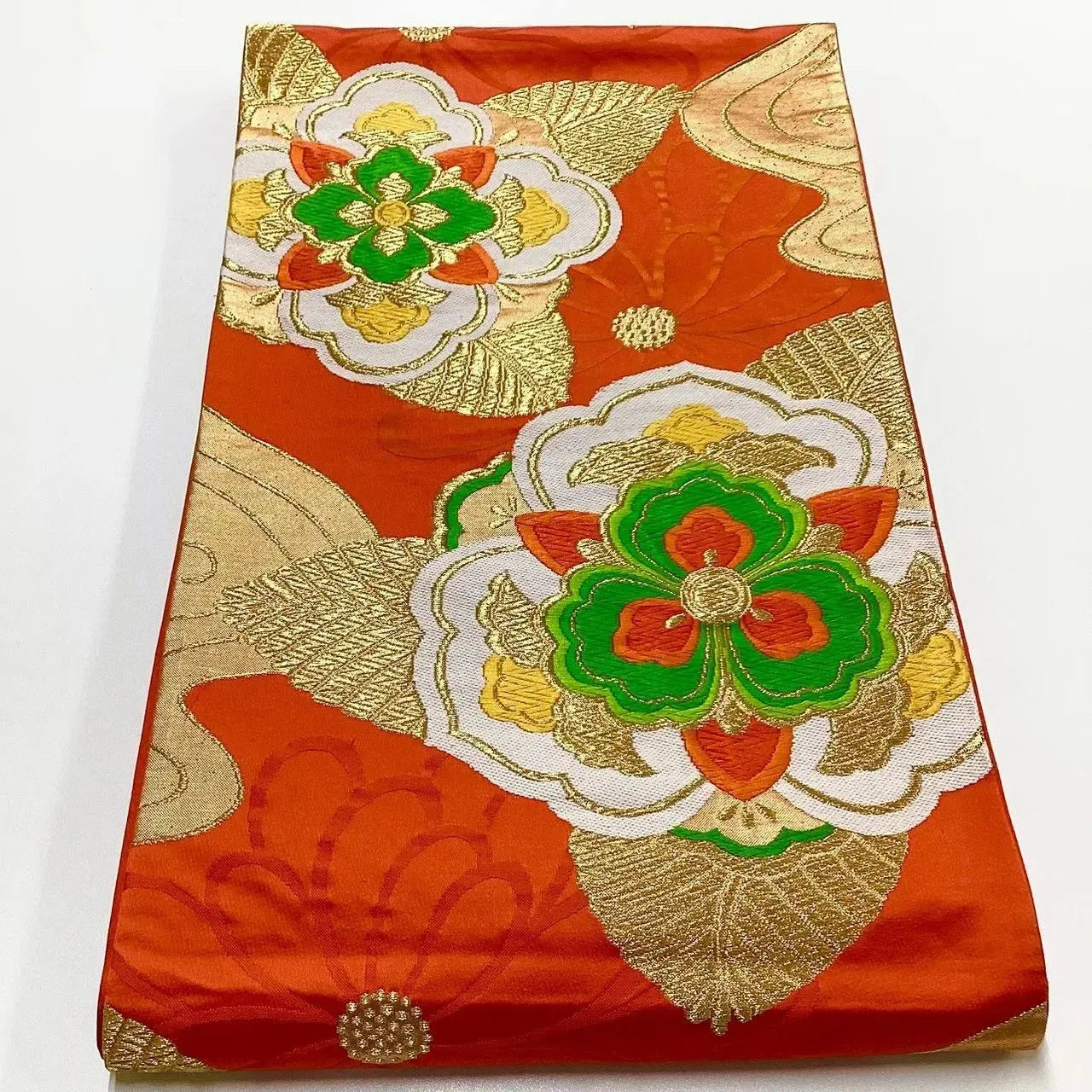 6656# Japanese Vintage Fukuro Obi Belt Kimono Fabric Silk Traditional