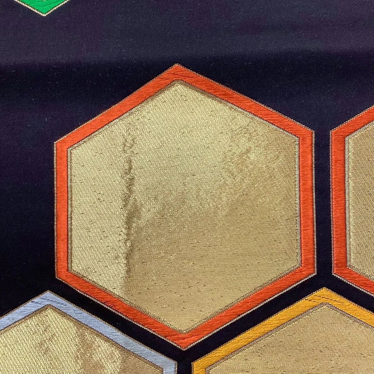 6663# Japanese Vintage Fukuro Obi Belt Kimono Fabric Silk Traditional Black