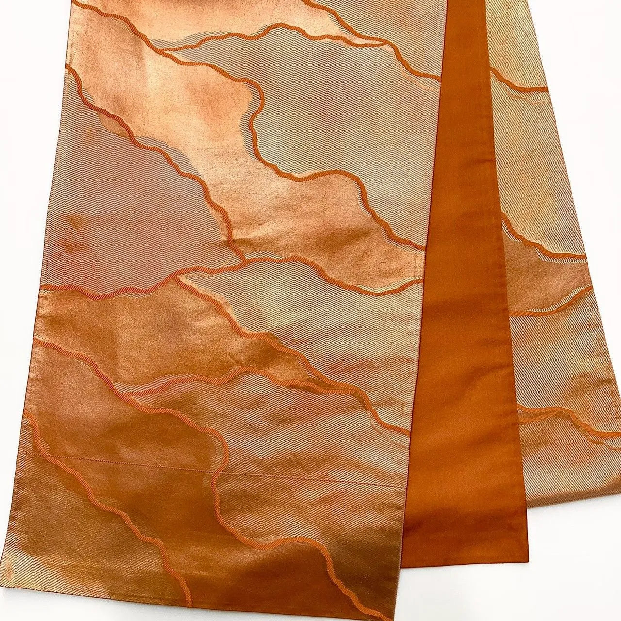 6665# Japanese Vintage Fukuro Obi Belt Kimono Fabric Silk Traditional