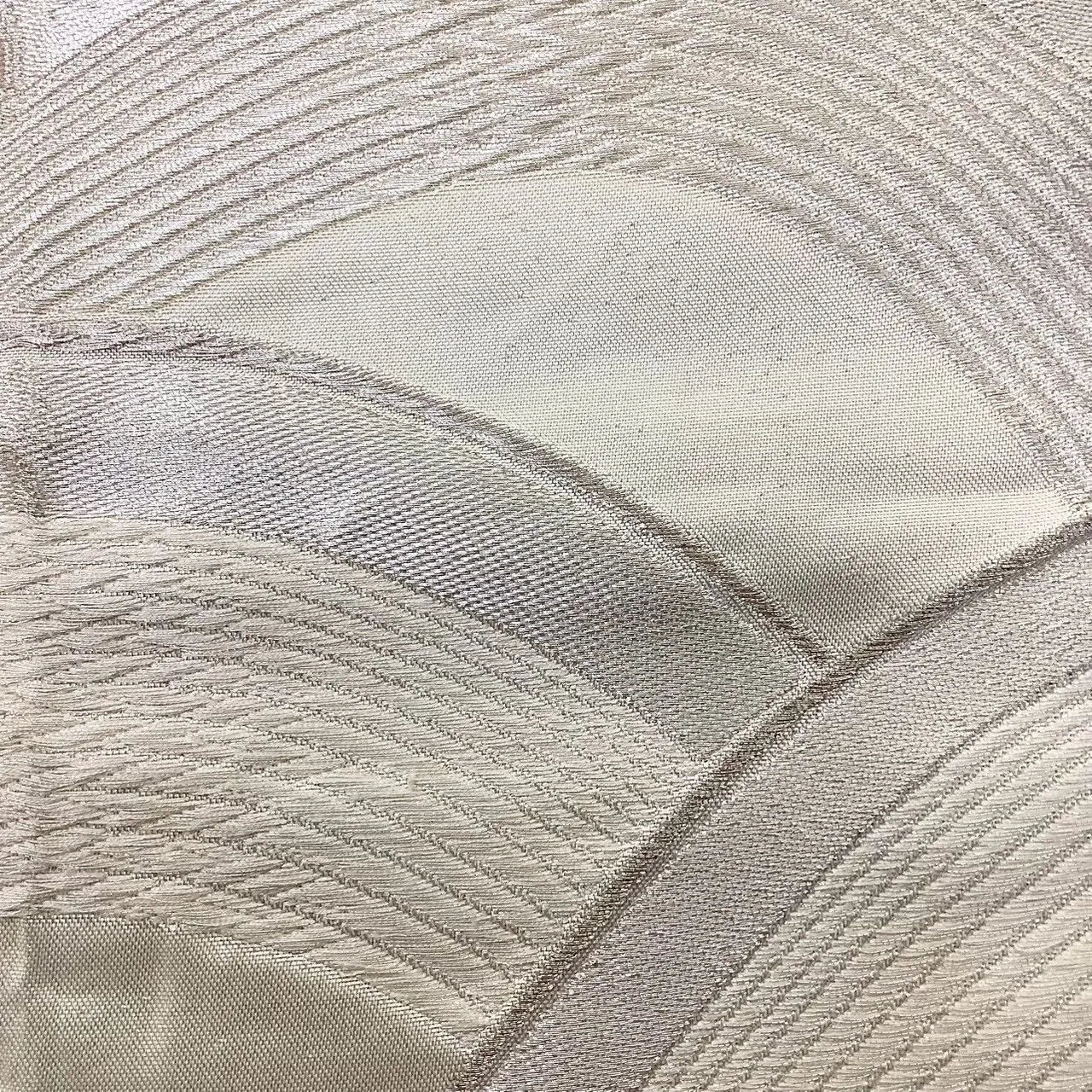 6669# Japanese Vintage Fukuro Obi Belt Kimono Fabric Silk Traditional Silver