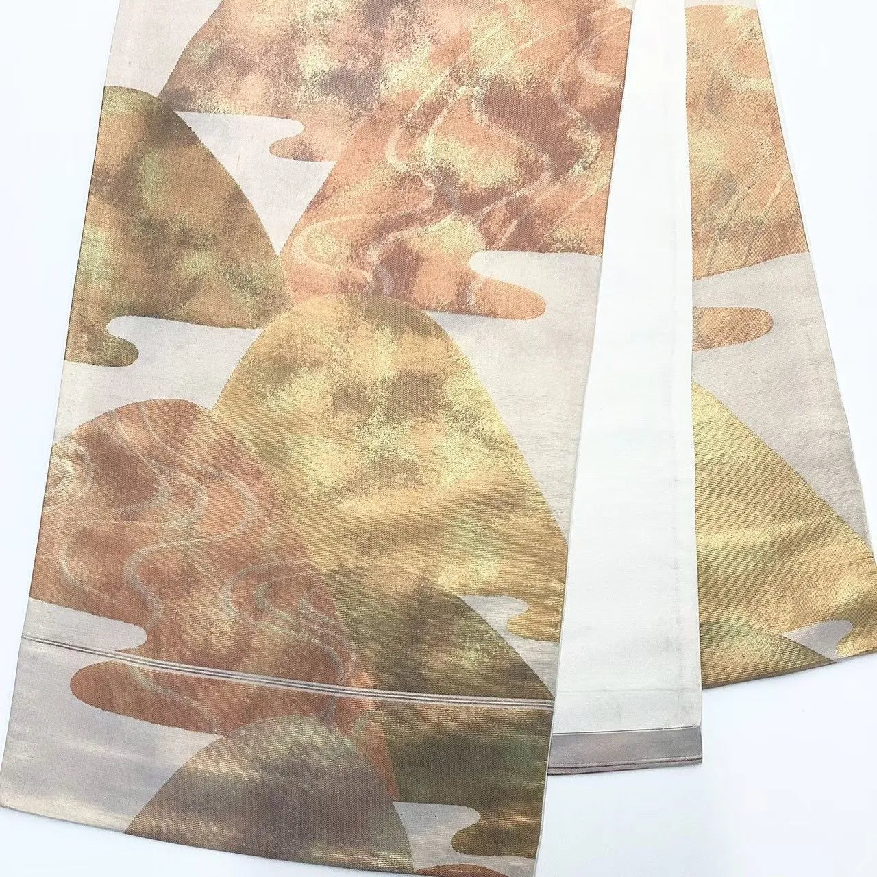 6673# Japanese Vintage Fukuro Obi Belt Kimono Fabric Silk Traditional Gold