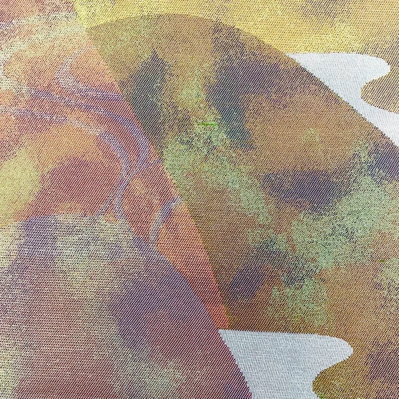 6673# Japanese Vintage Fukuro Obi Belt Kimono Fabric Silk Traditional Gold