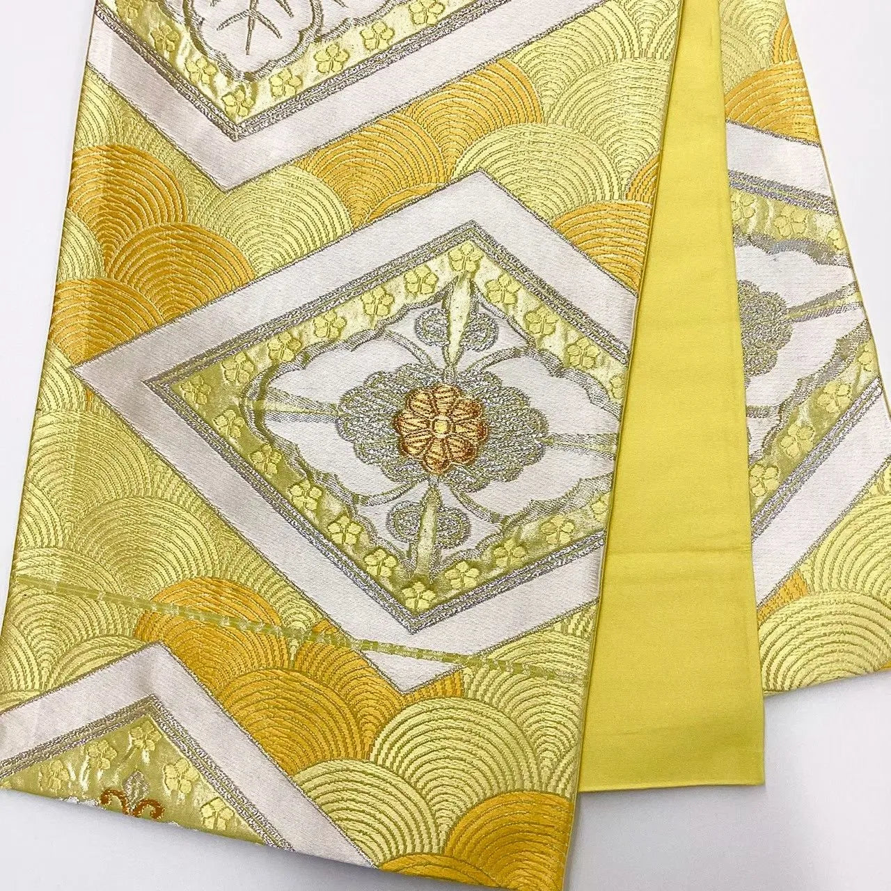 6675# Japanese Vintage Fukuro Obi Belt Kimono Fabric Silk Traditional