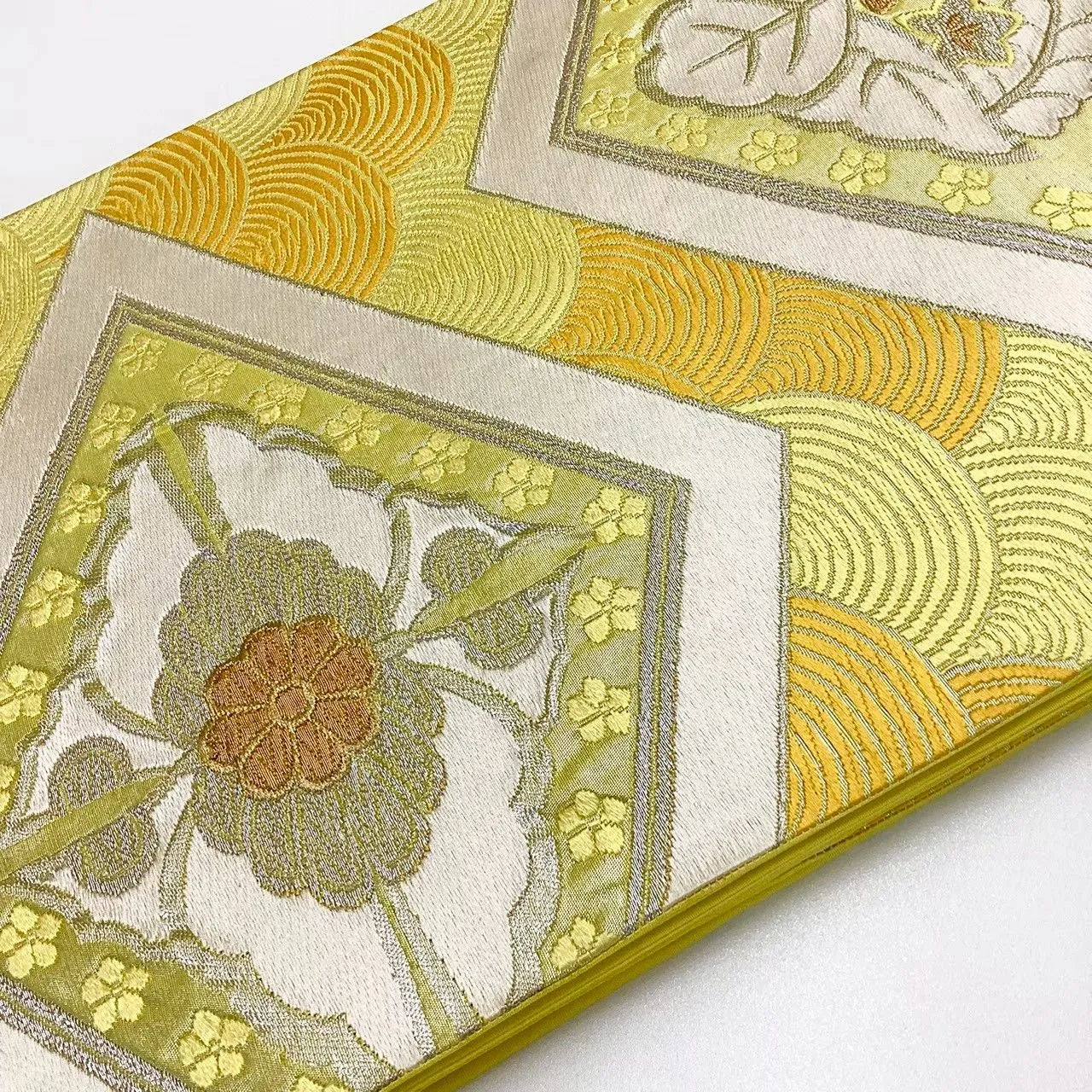 6675# Japanese Vintage Fukuro Obi Belt Kimono Fabric Silk Traditional