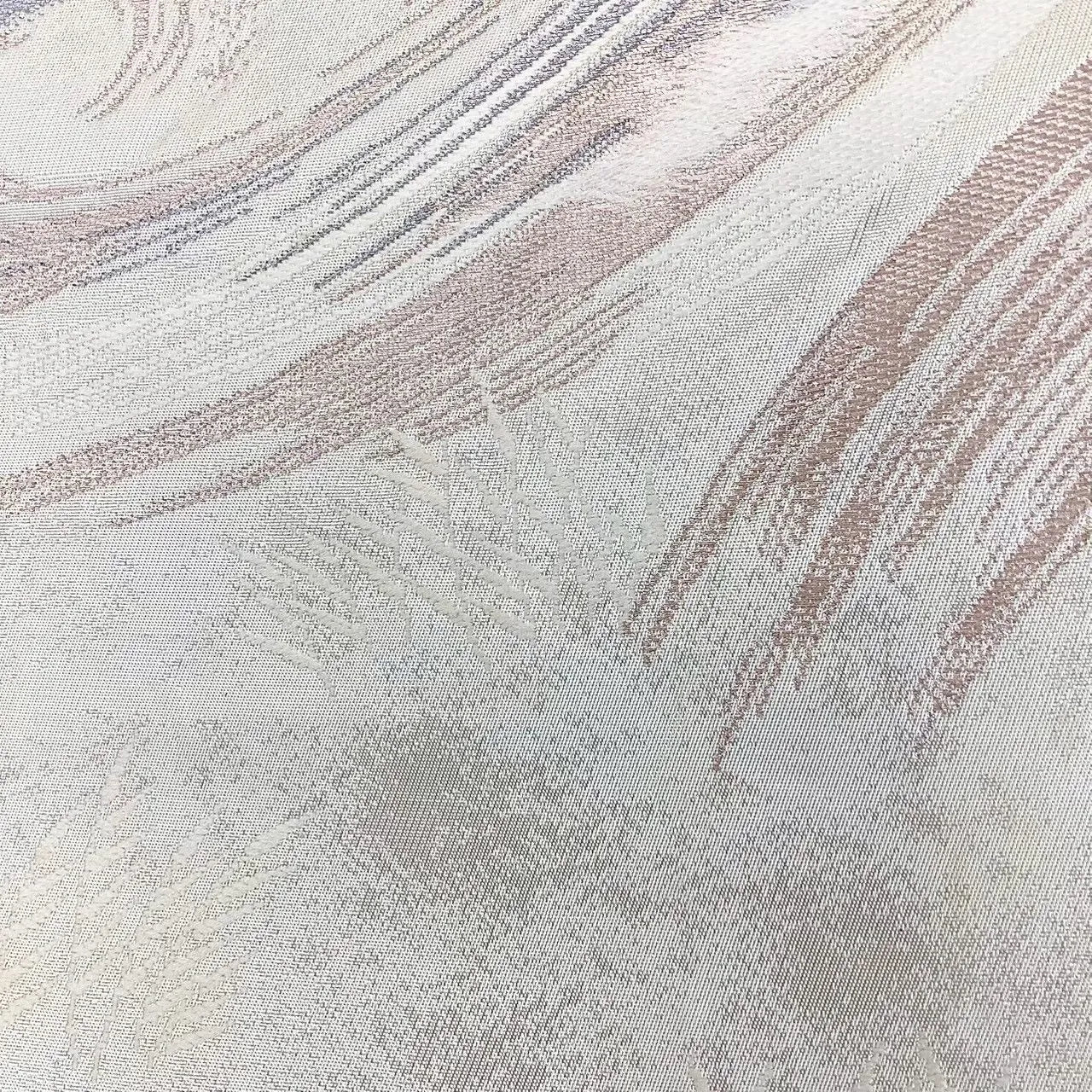 6677# Japanese Vintage Fukuro Obi Belt Kimono Fabric Silk Traditional Silver