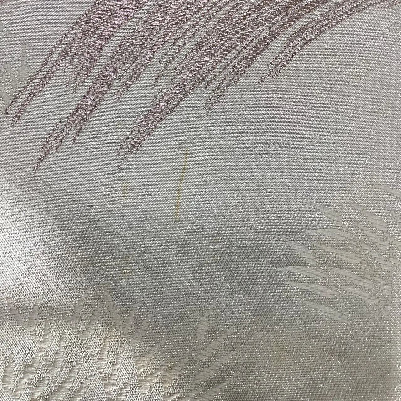 6677# Japanese Vintage Fukuro Obi Belt Kimono Fabric Silk Traditional Silver