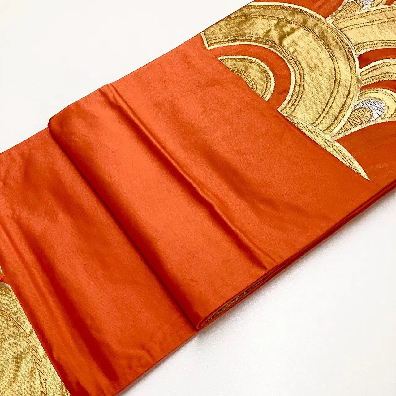 6679# Japanese Vintage Fukuro Obi Belt Kimono Fabric Silk Traditional