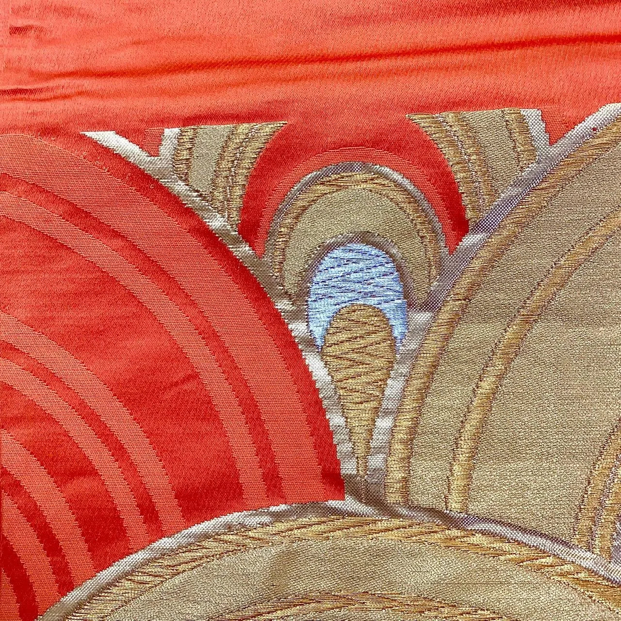 6679# Japanese Vintage Fukuro Obi Belt Kimono Fabric Silk Traditional