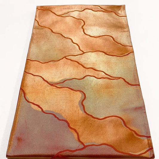 6665# Japanese Vintage Fukuro Obi Belt Kimono Fabric Silk Traditional